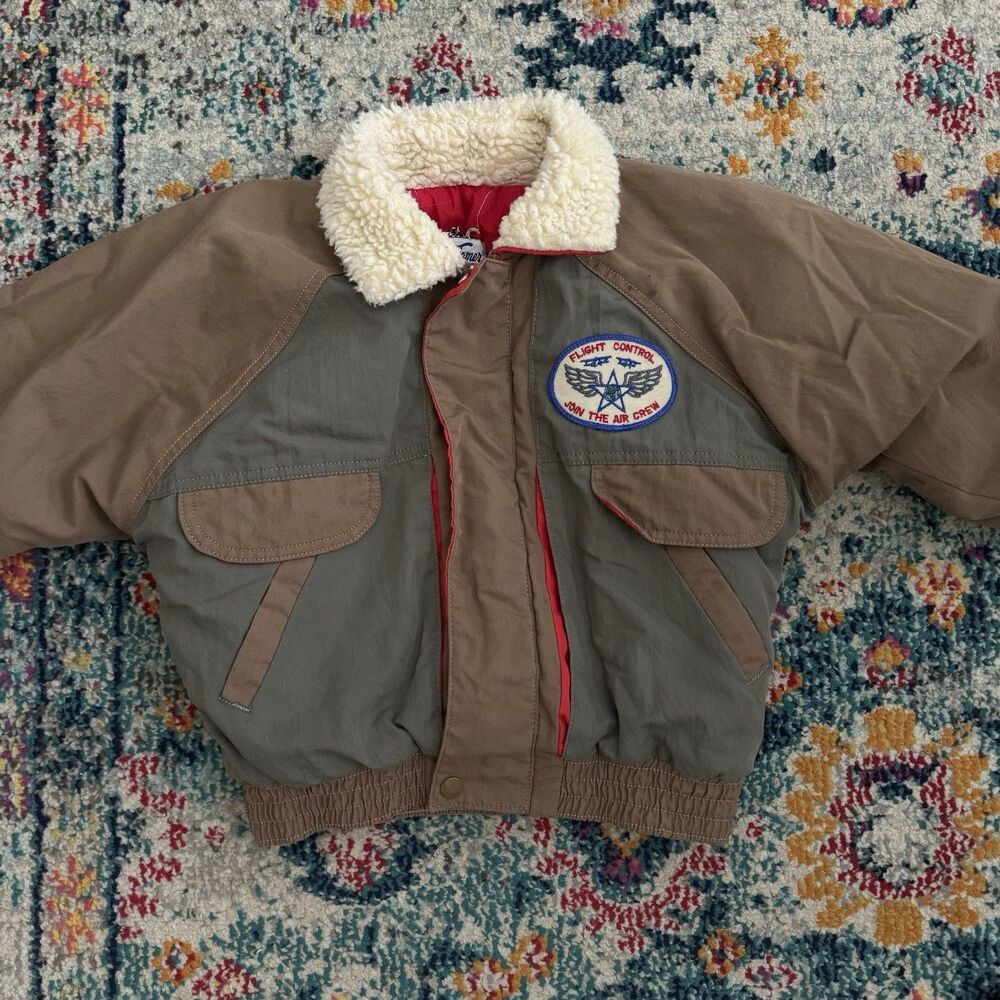 Vtg 80s‎ 90s Weather Tamer Flight Control Bomber Jacket Boys Sz 6 USA